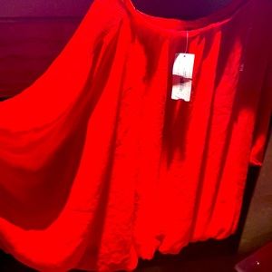 Red dolman sleeve woman’s top